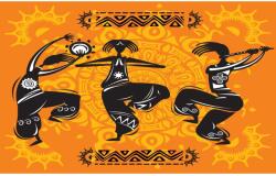 Blueback MAT Afikani táncosok tapéta, grafika, absztrakt2, 350 x 250 cm (BBIMG7108)