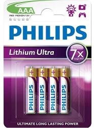 Philips Lithium Ultra AAA 4 db elem, buborékcsomagolásban (PL_1055108_FR03LB4A10)