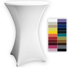 Event Spandex sztreccs huzat bisztró asztalhoz, rendezvényasztalhoz 80 cm átmérőjű fehér színű elasztikus asztalszoknya