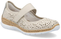 Rieker női tépőzáras bézs kombi balerina cipő N4299-60