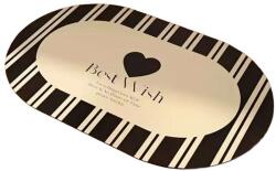 Foutastic Fekete-krémszínű fürdőszobai kilépő 60x100 cm Best Wish - Foutastic