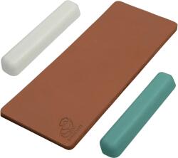 BeaverCraft bőr fenőszíj két polírozó pasztával (zöld, fehér) (LS2P11)