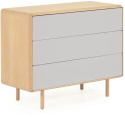 Kave Home Szürke-natúr színű komód kőrisfa dekorral 99x78, 5x42 cm Anielle - Kave Home