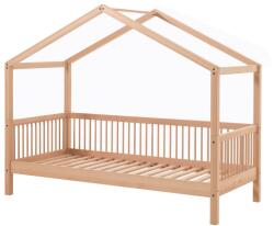 VIPACK Natúr színű bükkfa házikó alakú gyerekágy ágyráccsal 90x200 cm Forrest - Vipack