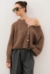 BIZUU kardigán gyapjú keverékből ORNAMY - barna Univerzális méret