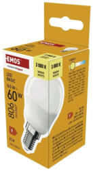 EMOS Basic MINI GLOBE E14 / 8, 8W (60W) / 806lm / ZL1F47 Meleg fehér LED izzó (EMOS-ZL1F47)