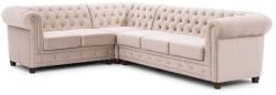Ropez Bézs bársony kinyitható sarokkanapé (bal oldali-L alakú) York Blik - Ropez