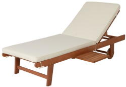 Garden Pleasure Krémszínű-natúr színű tömörfa kerti napozóágy San Diego - Garden Pleasure