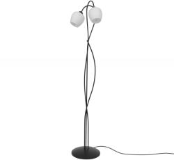 Kaja Lighting Lampadar Bella, 2xE27, D30cm, H156cm, metal negru, sticlă albă (K-5188)
