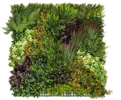  GreenWall Mesterséges Növényfal Panel, 1 m2 (Crimson) | Gondozásmentes Zöldfal Kültérre és Beltérre - UV-stabil