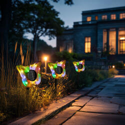 Garden of Eden Leszúrható szolár pillangó - sárga - 13 x 6, 5 x 35 cm - melegfehér + színes LED Garden of Eden 11749B (11749B)