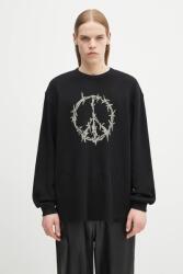 Aries pamut melegítőfelső Peace Press Gothic Waffle LS Tee - fekete L