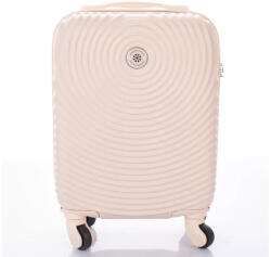 Leonardo Da Vinci világosbézs műanyag négykerekű mini bőrönd 3036