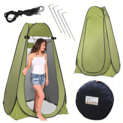  Hordozható kemping zuhanysátor, öltöző sátor, zöld, 120 x 120 x 190 cm