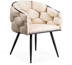 Chairs ON Scaune moderne din catifea si cadru metalic BUC 256 Crem
