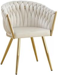Chairs ON Scaune moderne din catifea și cadrul auriu BUC 261 crem