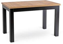 Mebel Elite Bővíthető Étkezőastal 120-160 cm Kézműves tölgy/Fekete színben. Skubi (W-SKUBI-DC-CZ-S)