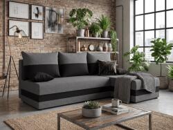  Coltar extensibil de colt VALERIO SLIM, gri inchis/antracit, reversibil, 200x140 cm + 2 perne GRATUIT