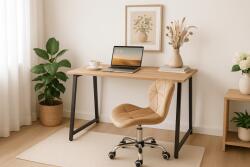  Set pentru birou - birou pliabil ZARIMO 80×40 cm stejar sonoma + scaun de birou AVOLA VELVET maro deschis