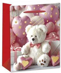  Papírtsak maci szívekkel 18x23 (32942)