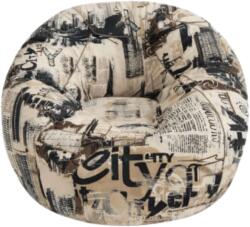 LazyBag XL beltéri babzsákfotel - retro újság mintás
