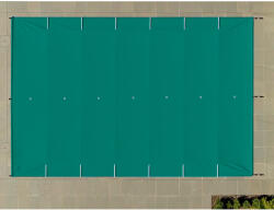  Biztonsági medence takaró 680g/m2 PVC 3, 6×3, 6m medencére - sötét türkiz - KOMBI merevítőkkel