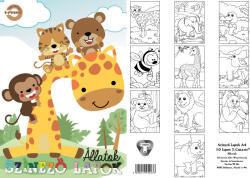 T-Creativ Színező Lapok A/4 10 Ív/ Csomag Állatok (M23002TAL)