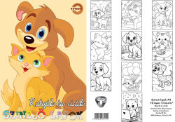  T-Creativ Színező Lapok 10 Ív/ Csomag Kutyák és Cicák (M23002TKC)