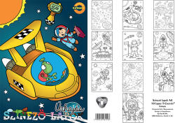  T-Creativ Színező Lapok 10 Ív/ Csomag Űrhajós (M23002TUR)