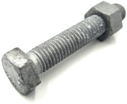  Hatlapfejű metrikus SB csavar anyával, tövigmenetes 10x55mm tűzihorganyzott ISO4017 8.8