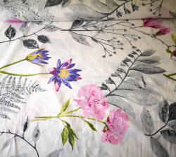  Rózsaszín bazsarózsa virág mintás pamutvászon textil - 160 cm