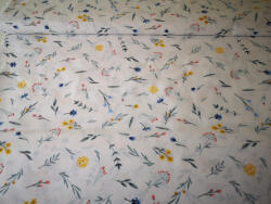  Pamutvászon textil - 160 cm / Fehér alapon apró színes virág mintás
