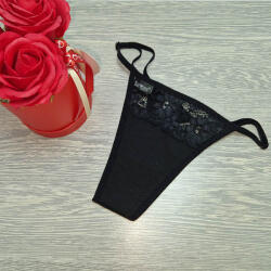 Barones állítható pántos tanga CSIPKE BETÉTES Fekete 31190