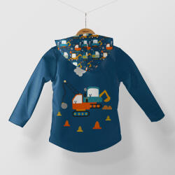 Takoy Panel szabásmintával 158 softshell kabátra kék kotrógép - Tavaszi