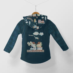 Takoy Panel szabásmintával 164 softshell kabátra trains/vonatok sötétkék - Tavaszi