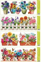  Húsvéti ablakmatrica/ablakfólia öntapadós 60x22, 5 cm 4 minta vegyesen 877 (AN877)