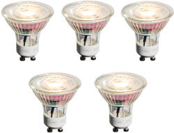 LUEDD 5 darabos GU10 50 mm-es dimmelhető LED izzókészlet, átlátszó, 4, 9 W, 450 lm, 2700 K (03256)