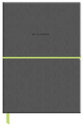 Shkolyaryk Publishing House Naptár, tervező, dátum nélküli, A5, vonalas, műbőr borító "Genius", szürke