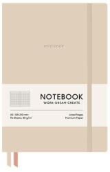 Shkolyaryk Publishing House Jegyzetfüzet, A5, kockás, 96 lap, puhafedeles "Genius", Latte