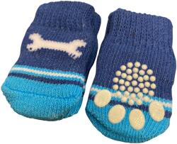 Nunbell Csontocskás kék kutyazokni, csúszásgátló talppal, L-es