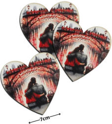  Nyomtatott dekorkarton - Szív táblák 3db/cs Szerelmes híd - csinaldmagadshop