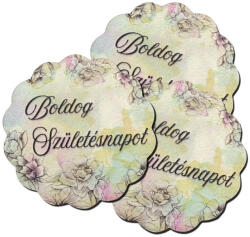  Nyomtatott fa tábla - Virágos tábla - B. születésnapot 3db/csomag - csinaldmagadshop