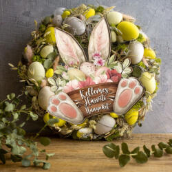  Nyomtatott dekorkarton - Nyuszi tappancsos húsvéti kosár - csinaldmagadshop