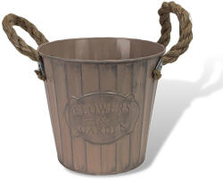  Bordázott bádog kaspó 16x14, 5cm - púder