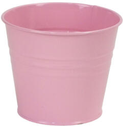  Bádog kaspó fényes - rózsaszín 17x15cm