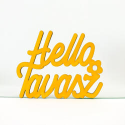  Sárga "Helló Tavasz" felirat 8, 5x11cm - csinaldmagadshop