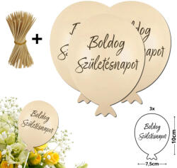  Nyomtatott dekorkarton - Boldog születésnapot lufi - krém 3db/csomag