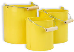  Fém dekorációs csöbör - pasztell sárga 3db/szett