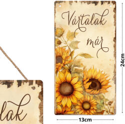  Nyomtatott fa tábla - Napraforgós akasztós tábla 13x24, 3cm - csinaldmagadshop