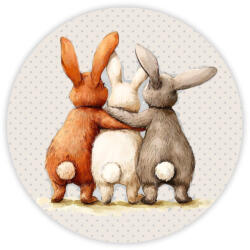  Nyomtatott fa tábla koszorú közép - Nyuszi barátok 14, 8cm - csinaldmagadshop